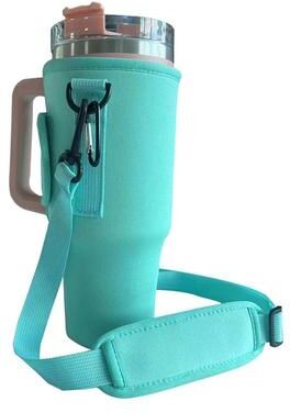 Uplifted Goods Adjustable Water Bottle Carrier Bag For 40 Oz Tumbler green 40oz