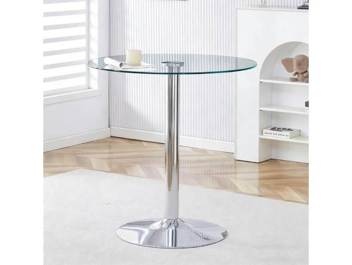 Table a manger seule Associé à une base métallique argentée Il est le choix pour une structure de luxe légère