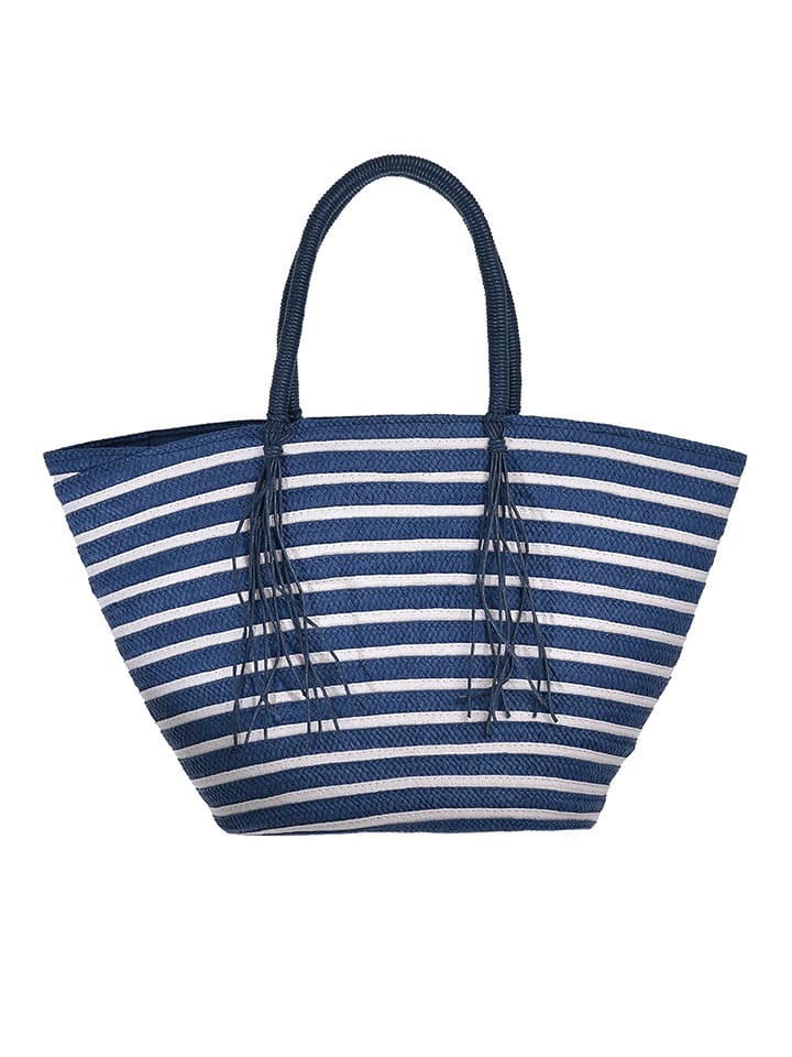 BLE Henkeltasche in Dunkelblau/ Weiß - (B)30 x (H)27 x (T)17 cm - onesize