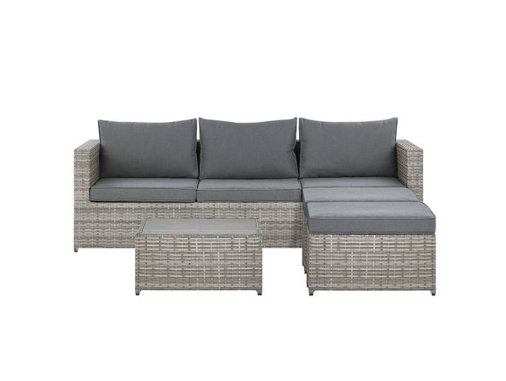 LOUNGE SET 5-Sitzer grau rechtsseitig modular Sabbia