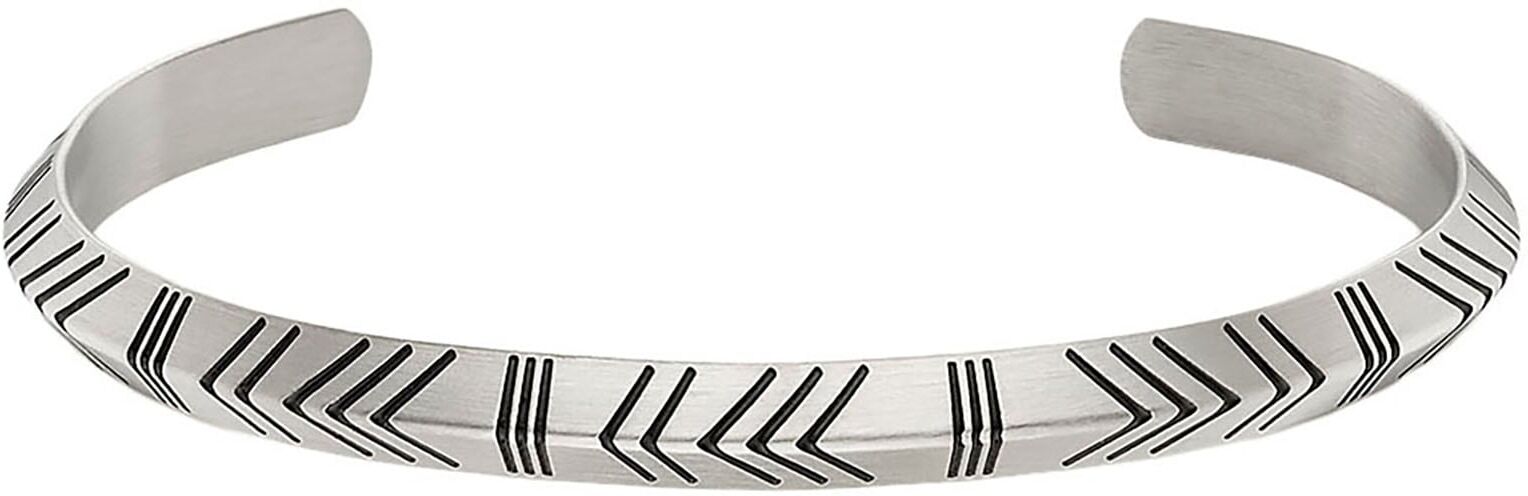Armspange BRUNO BANANI "Schmuck", schwarz (edelstahlfarben, schwarz), Armbänder, Herren, Edelstahl, Armspange edelstahlfarben, schwarz Edelstahl