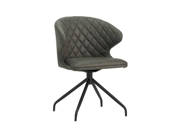 Mid.you Armlehnstuhl, Anthrazit, 56x80x44 cm, Sitzfläche 180° drehbar, automatische Rückholfunktion, Esszimmer, Stühle, Esszimmerstühle, Armlehnenstühle