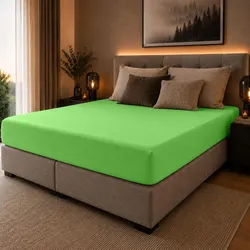 BettwarenShop Spannbettlaken für Boxspring Matratzen Ultra Stretch 180x200 cm | limette - grün