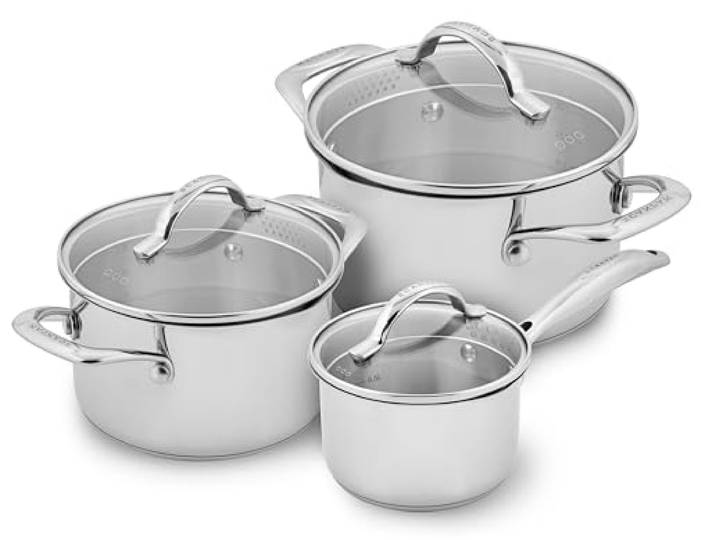 SCANPAN STS 3-tlg. Edelstahl Kochtopf-Set mit Deckeln, praktische Details
