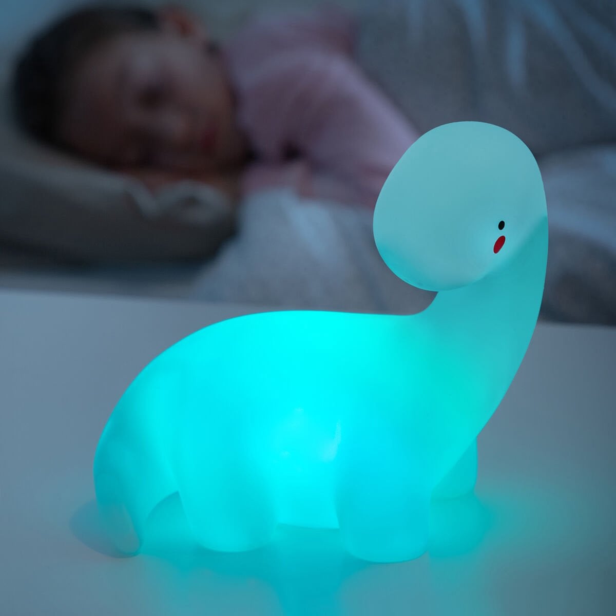 Veelkleurig Led Nachtlampje Dino voor Kinderen