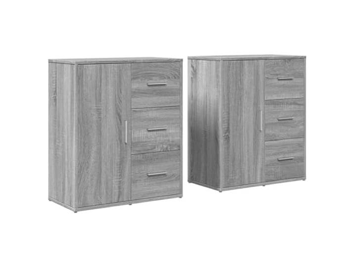 Sideboards 2 Stk. Grau Sonoma-Eiche 60x31x70 cm Holzwerkstoff 2er-Set,grau Sonoma-Eiche,Holzwerkstoff,glatte Oberfläche,feuchtigkeitsbeständig,leichter Reinigung,Wohnzimmer,Aufbewahrung