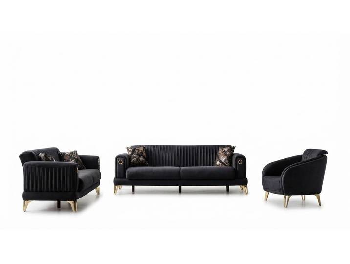JVmoebel Polstergarnitur Komfortable Sofagarnitur in Terrakota Grau aus Polyester, (Set, 3-tlg), Made in Europe