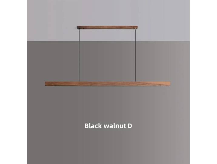 Moderne Simple pendentif lumières en bois longue linéaire suspension lampe Table lumière LED cuisine île éclairage salle à manger salon bureau