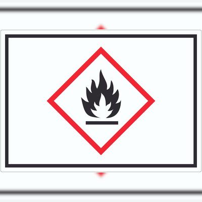 HB-Druck Aufkleber Entzündbare Stoffe Symbol Flamme A6 (105x148mm)