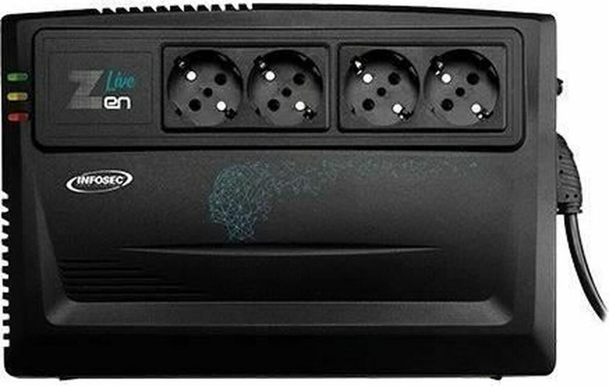 Infosec Zen Live 800 interactieve line-onderbreker, 0,8 kVA, 480 W, sinusvormig, 162 V - 290 V