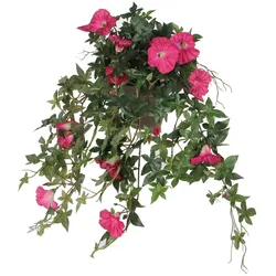 Mica, Kunstpflanzen, Hänge-Kunstblume Petunie H 25 cm rosa (25 cm)