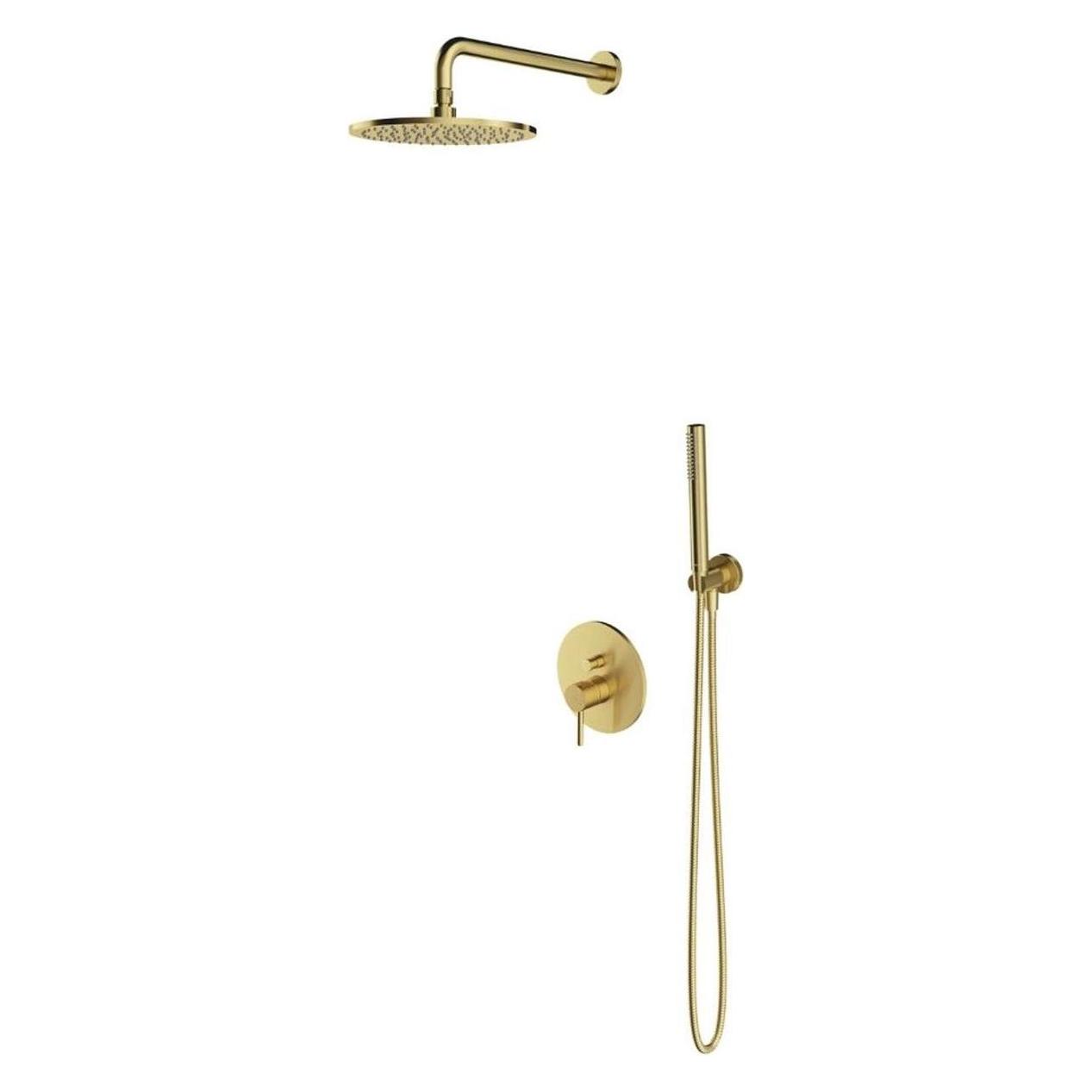 Omnires Y-Unterputz-Duschset mit Regenbrause, Messing gebürstet (59815811)
