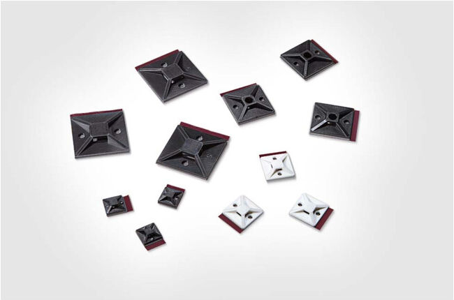 HellermannTyton Socle de fixation 19x19mm, noir, adhésif MB3APT-I PA66 BK 100 ; Hellermann Tyton (151-01557)