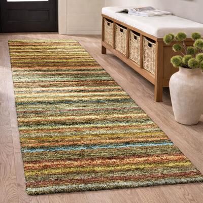Addison Rugs Premium Washable Super Soft Stripe Spencer Dream Shag Rug