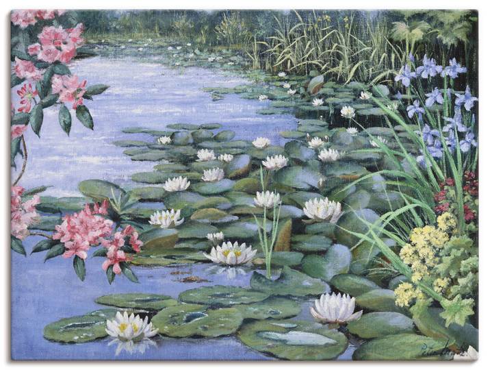 Leinwandbild ARTLAND Der See , grün (farbe bild(er): grün), B:60cm H:45cm, Bilder, Leinwandbild, auf Holzrahmen gespannt