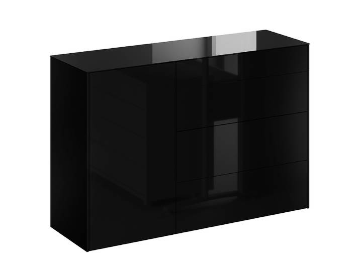 Sideboard - Breite 131 cm 131 x 89 x 42cm Schwarz/Schwarz