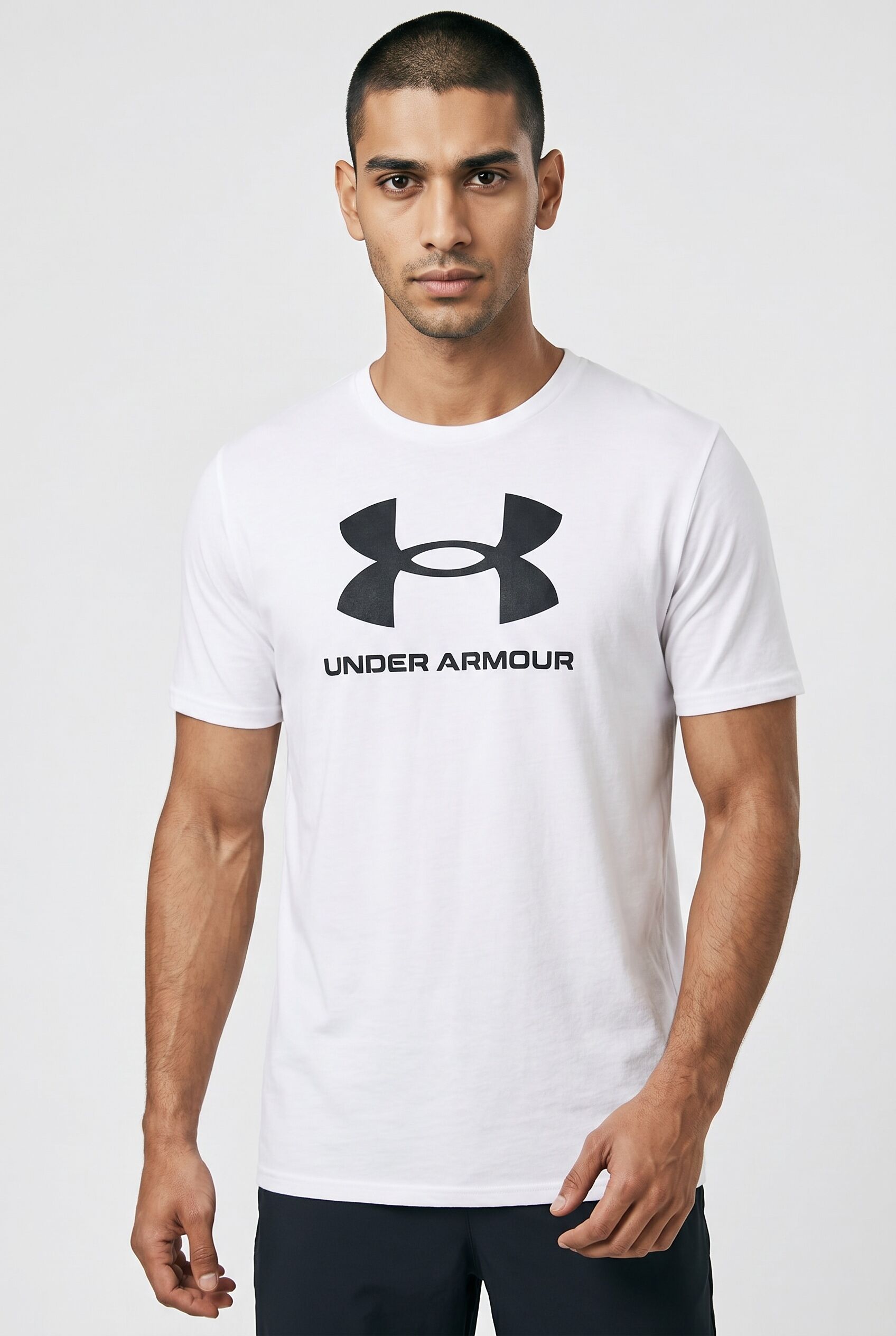 T-Shirt UNDER ARMOUR "UA SPORTSTYLE LOGO UPDATE SS", Herren, Gr. M, weiss (weiß), Obermaterial: 60% Baumwolle, 40% Polyester, Shirts T-Shirt, mit Grafik-Design, sportlicher Stil, weiche Stoffqualität weiß M