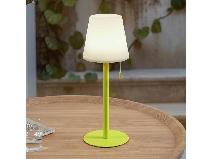 Azalea LED Portable Tischleuchte IP44 Weiß/Gelb - Lindby - Balkon - Modern - Aluminium - Mit Schirm
