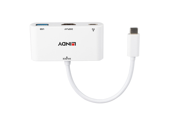 Lindy 43340 USB 3.1 C / HDMI Konverter, 4K, Power Delivery, IN: 1x USB C, OUT: 1x HDMI 1.4