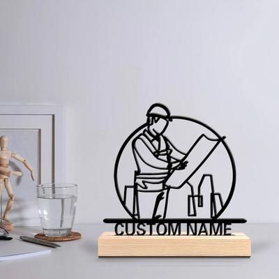 Personalized Architect Metal Statue Desk Decor Personalized Architect Metal Statue Desk Decor