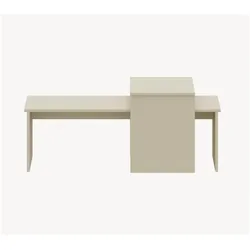 En.Casa, Couchtisch + Beistelltisch, Satztisch 2er Set Sotapim Sandfarben (110 x 50 x 35 cm)