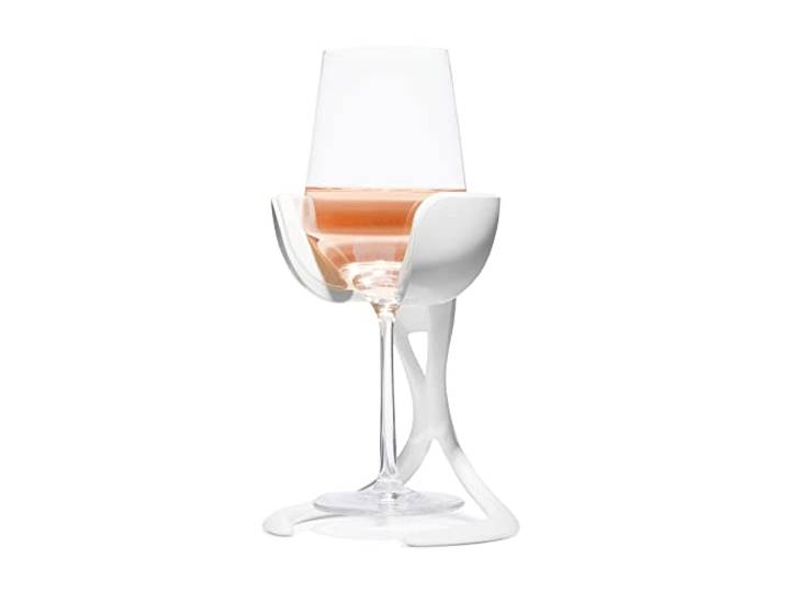 VoChill Weinglas-Kühler mit Stiel, radikal kühles Weinwerkzeug, hält Wein perfekt gekühlt in Ihrem Glas, wiedergefrierbare Kühlwiege kühlt aktiv (Quarz, einzeln)