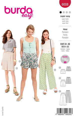 burda Schnitt 6008 "Lässige Hose mit Gummizug"
