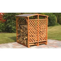 Brennholzregal Kervo 120 x 118 x 148 cm - Kaminholzregal aus Kiefer/Fichte - Kaminholz Aufbewahrung für den Garten - Holzregal im Außenbereich