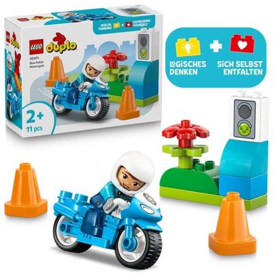 LEGO DUPLO Town 10471 Blaues Polizeimotorrad, Lernspielzeug Kleinkinder