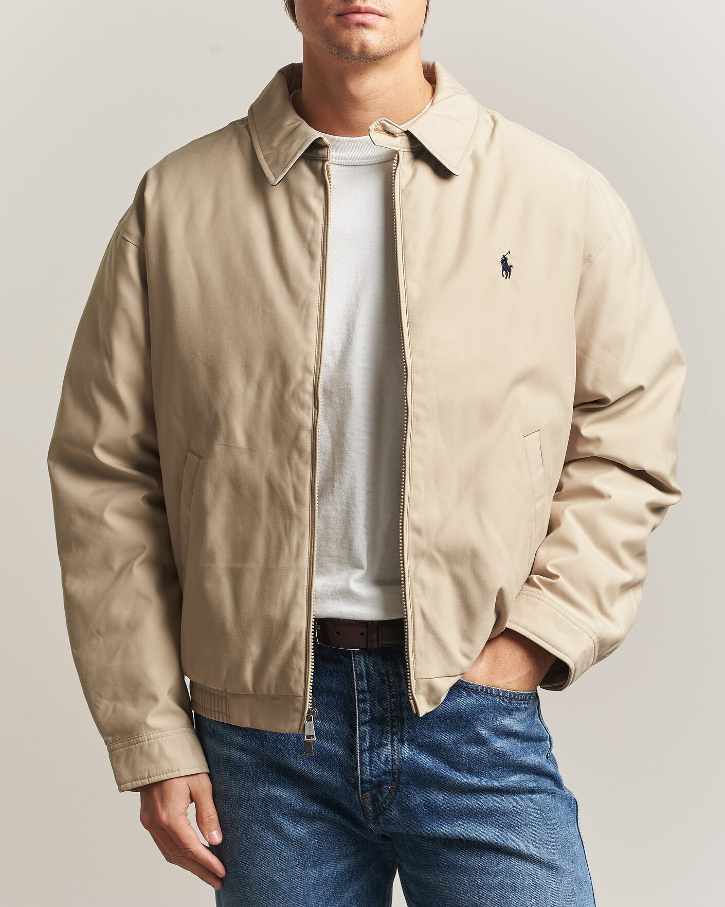 Polo Ralph Lauren Woven Twill Windbreaker Khaki Uniform men XXL Beige