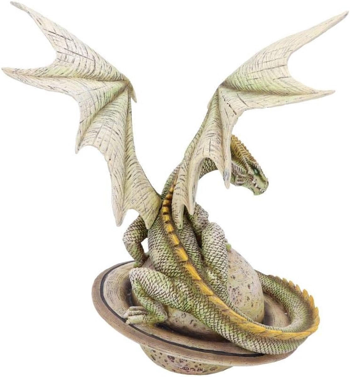 Groen Draken Beeldje Ruimte Bewaker Decoratie Hoogte: 26.5 cm