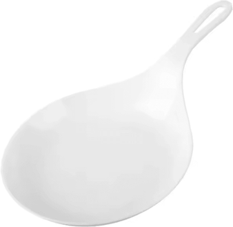 Inspire Curations Korean Style Handheld Snack Plate With Handle Serving Tray white
