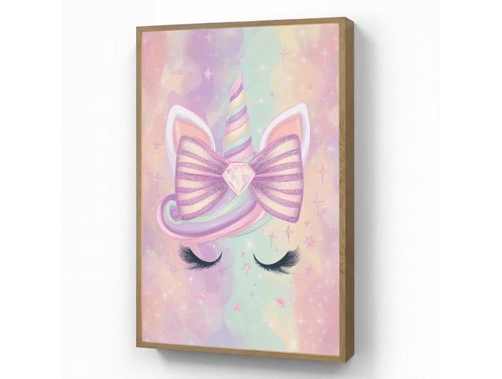 OnlyWow Nachttischlampe MIT Akku Einhorn - Glitzer - Regenbogen - Pastell 70x100 cm, Hellrosa, Rechteckig, LED integrated, 70x100x8 cm, Lampen & Leuchten, Innenbeleuchtung, Nachtlichter