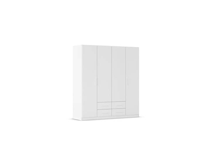 Rauch Möbel Belfast, Kleiderschrank, Farbe Weiß, Breite 181 cm Schrank, Kinderkleiderschrank, 4-türig, 4 Schubladen, für Schlafzimmer, Kinderzimmer, Babyzimmer, Garderobe, Flur