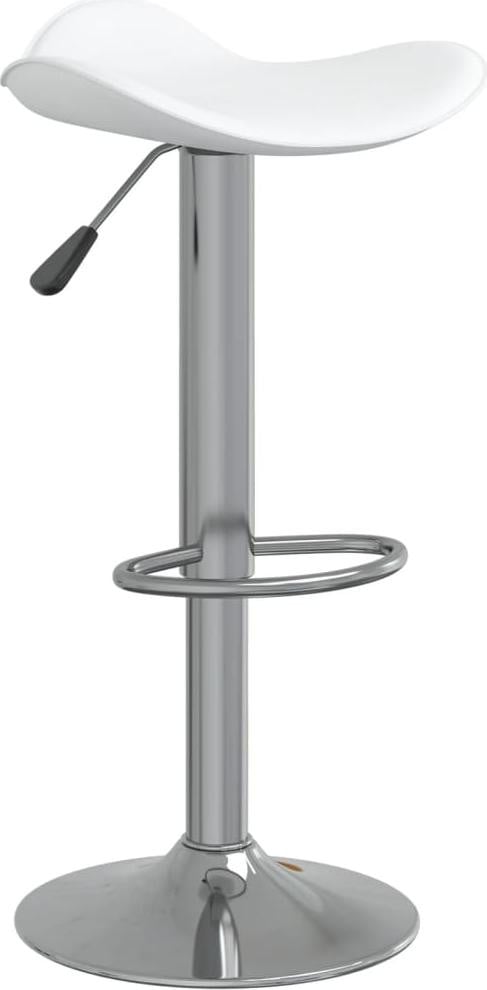 vidaXL Barkruk, wit, kunstleer en verchroomd staal