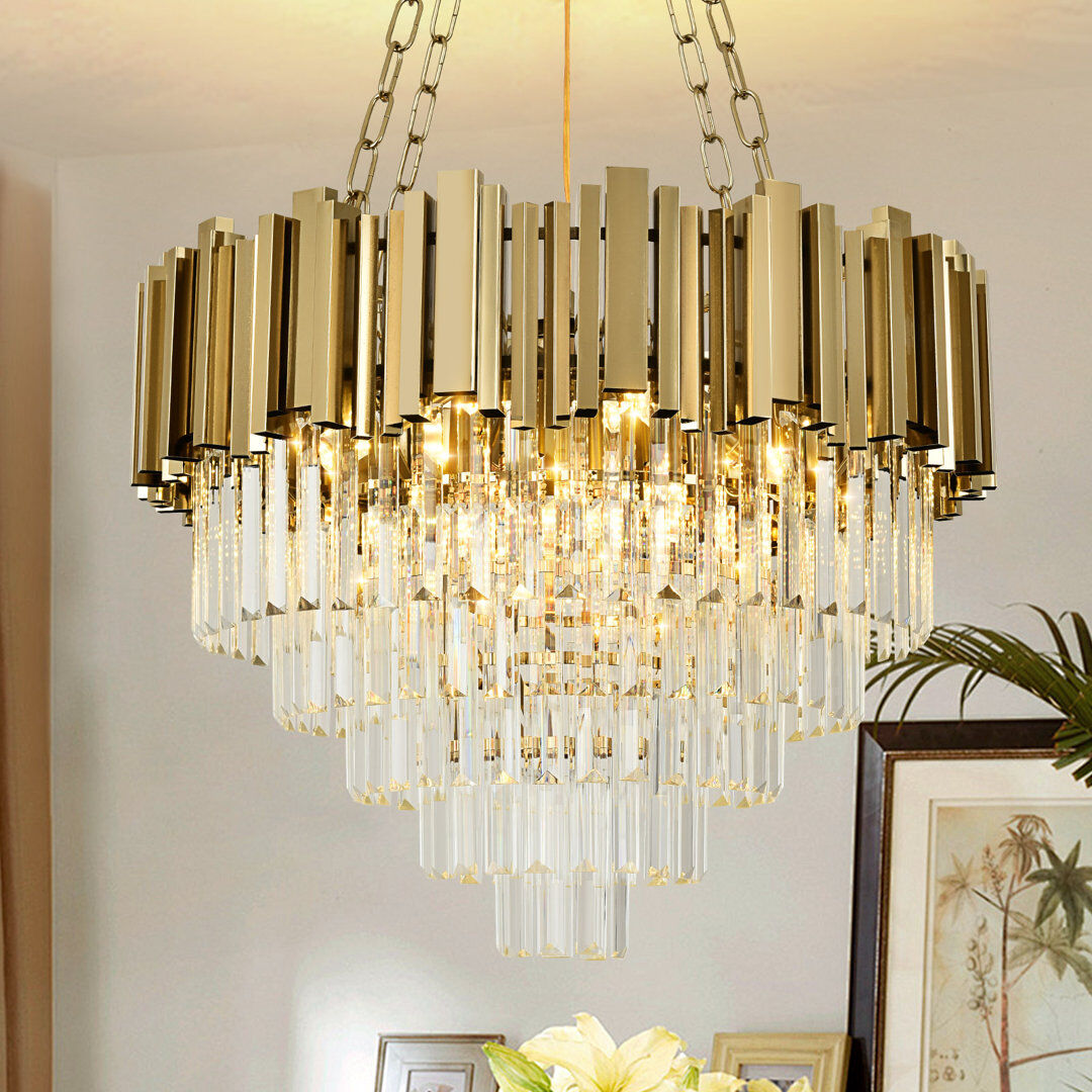 Blue Elephant Malise Chandelier Brass 53" H x" 58W x 53" D
