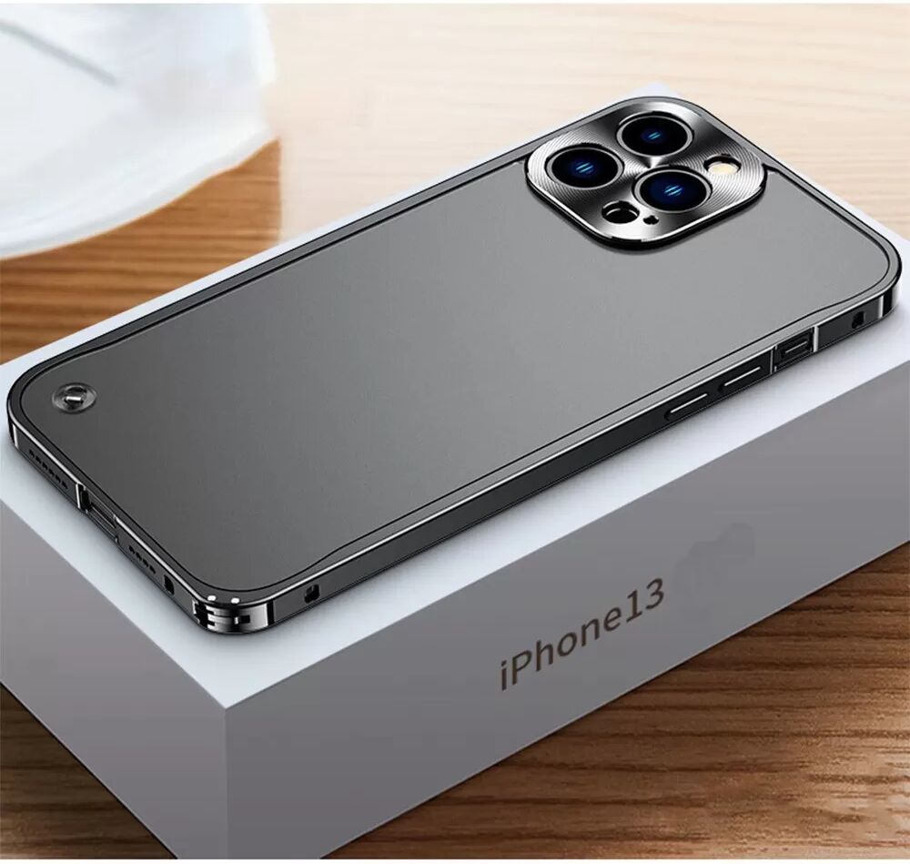INF Coque Cadre en Alliage d'Aluminium Noir Élégant avec Boucle Hippocampe, Non Magnétique, Compatible avec iPhone 17