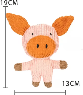 Inspire Picks Plush Squeaky Dog Toy For Teething Puppies Interactive Chew & Boredom Relief Toy pig