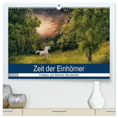 Zeit der Einhörner (hochwertiger Premium Wandkalender 2026 DIN A2 quer), Kunstdruck in Hochglanz