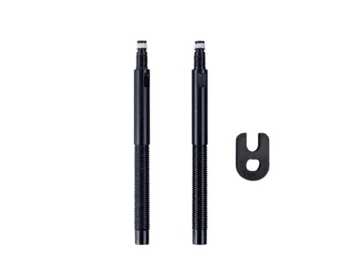 Schwalbe Ventielverlenging 65 mm set van 2 aluminium zwart met schroefdraad fietsslang, zilver, 6,5 x 3 x 3 cm