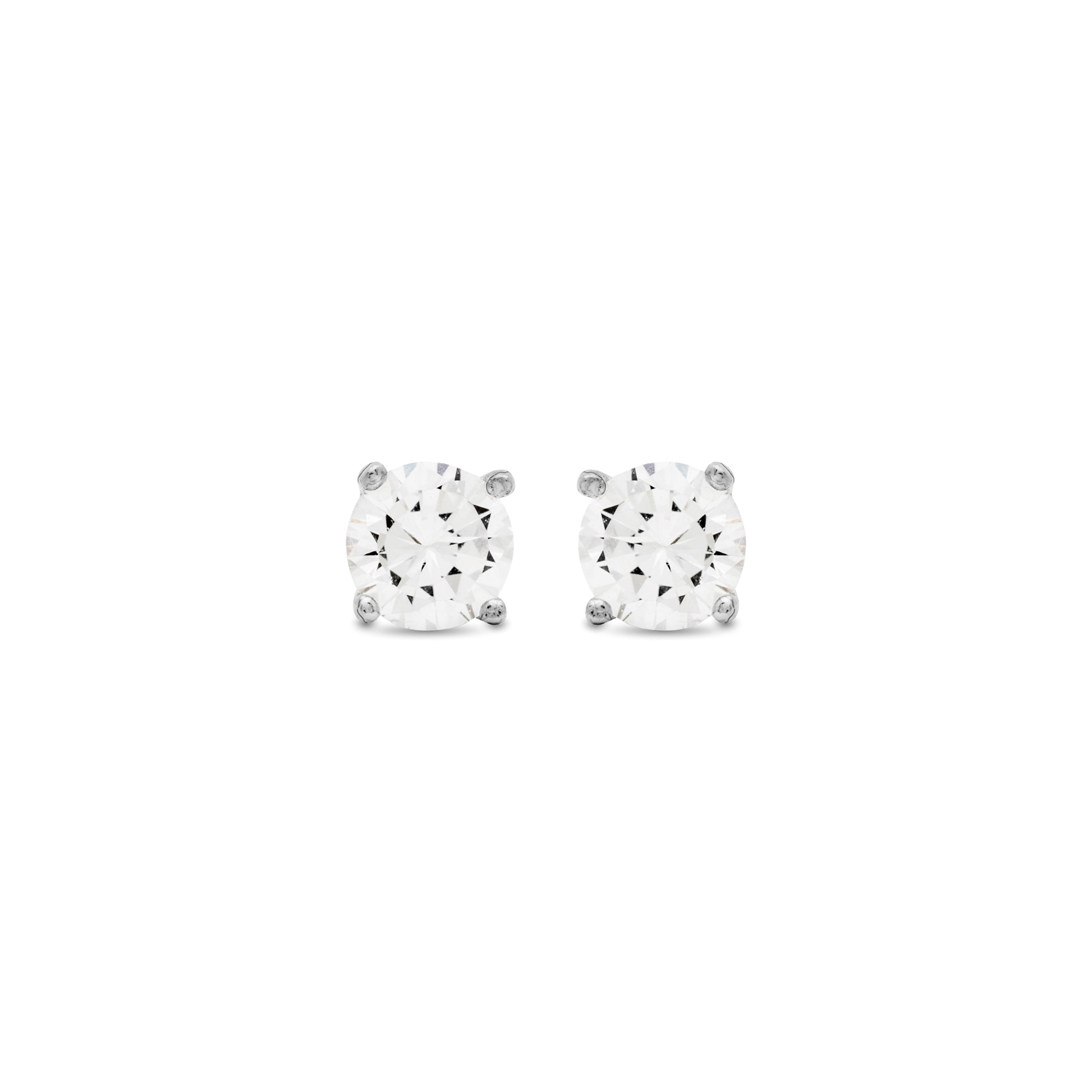 Luxenter oorbellen, basis 925 sterling zilver en glanzende zirkonia met gerhodineerde afwerking