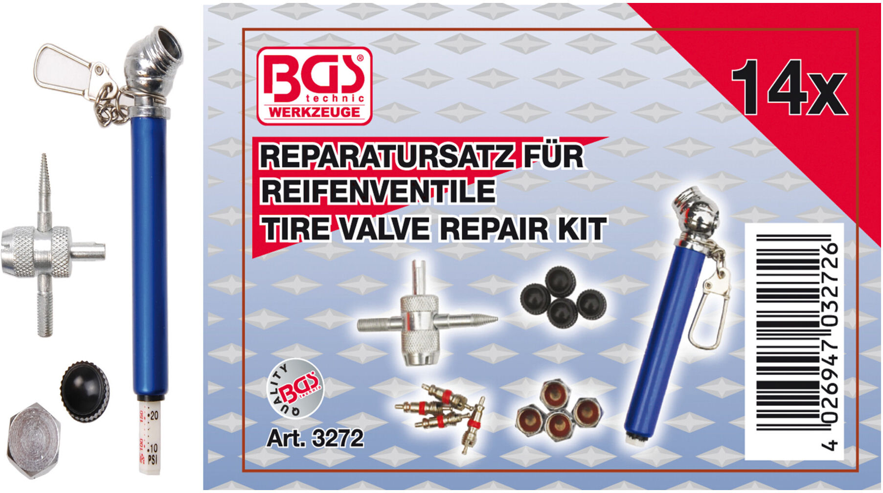 BGS Reparatursatz für Reifenventile 3272, 14-tlg. ; BGS technic)