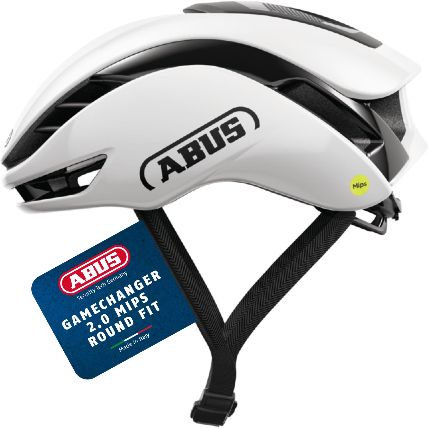 ABUS Rennradhelm GameChanger 2.0 MIPS RF - High Performance Aerohelm mit optimierter Aerodynamik und Belüftung - für Damen und Herren - weiß, Größe M/L (57-61 cm)