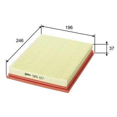 VALEO Luftfilter 585127 Filtereinsatz 34mm für Fiat