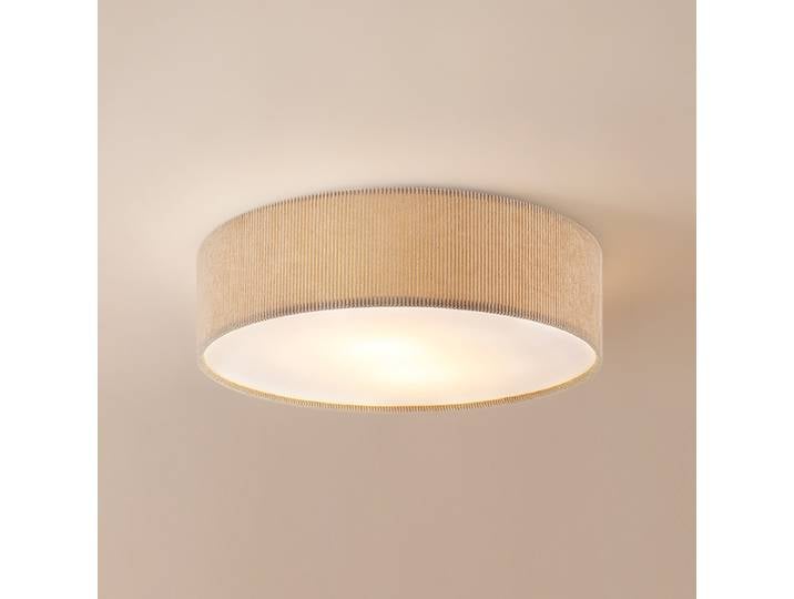Deckenleuchte Coning Ø 38cm Braun Samt Glühlampe E27