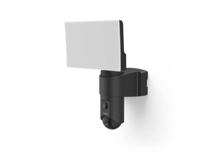 Hama Überwachungskamera (WLAN Kamera f. außen, Outdoor Kamera mit Sprach-/App-Steuerung, wetterfeste Außenkamera mit Licht, Bewegungsmelder, Nachtsicht, 2-Wege-Audio, Aufzeichnung, Full HD) schwarz