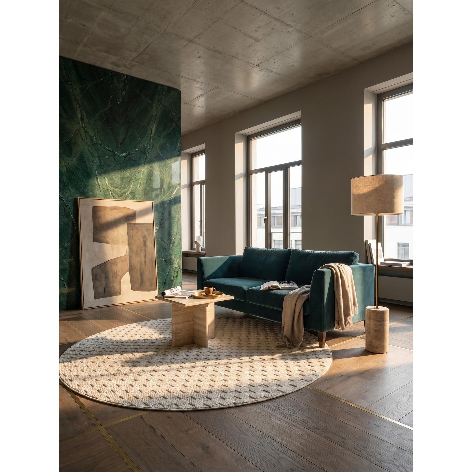 Flachgewebe-Teppich Schachbrett Creme 200x200 cm Schachbrett