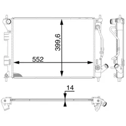 Kühler Motorkühlung MAHLE CR 1976 000P für Hyundai Kia I30 Cerato III Cee'd