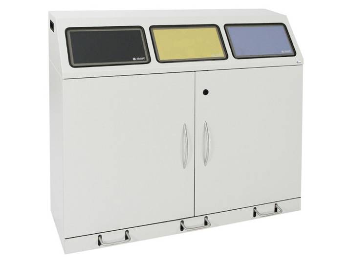 Stumpf Metall GmbH Mülltrennsystem Flügeltüren-Abfallbehälter, HxBxT 100x118x38cm, Selbstlöschend