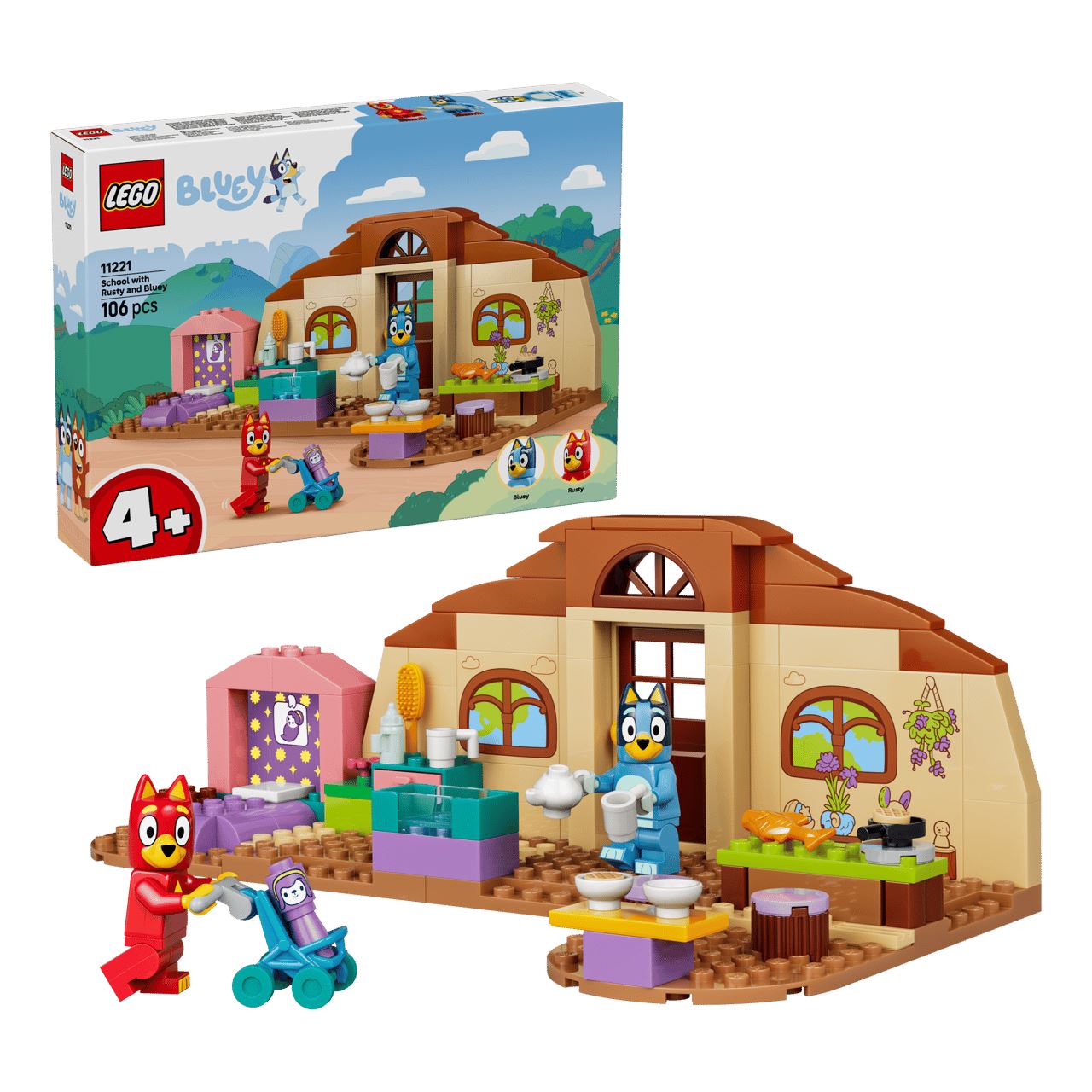 LEGO Bluey 11221 Schule mit Rusty und Bluey